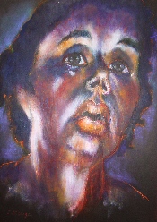 Galina - huile et pastel gras sur papier - 65 x 46 cm - (Galerie Claire Corcia, Paris)